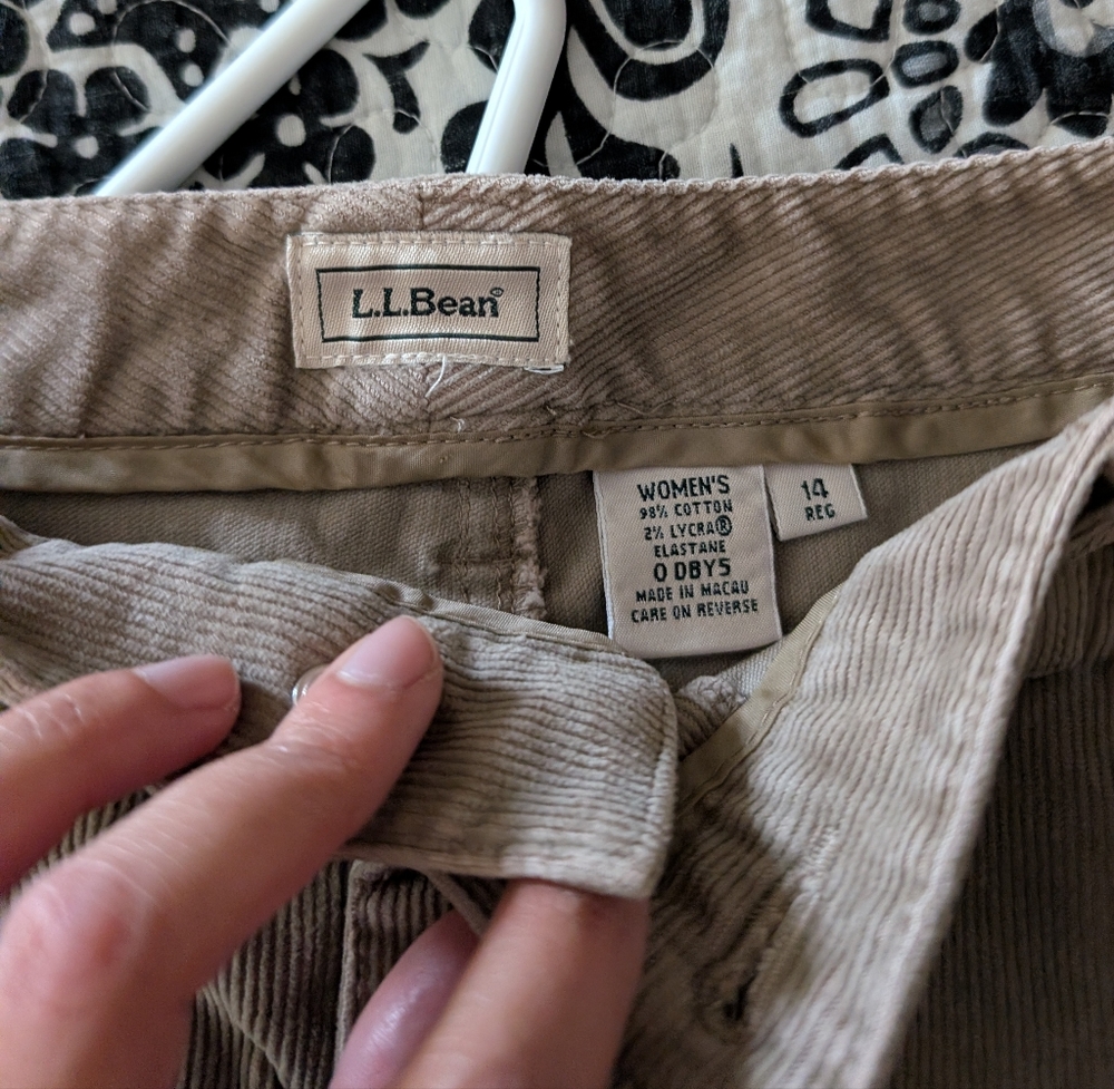 L.L. Bean Women's Beige Corduroy Skirt